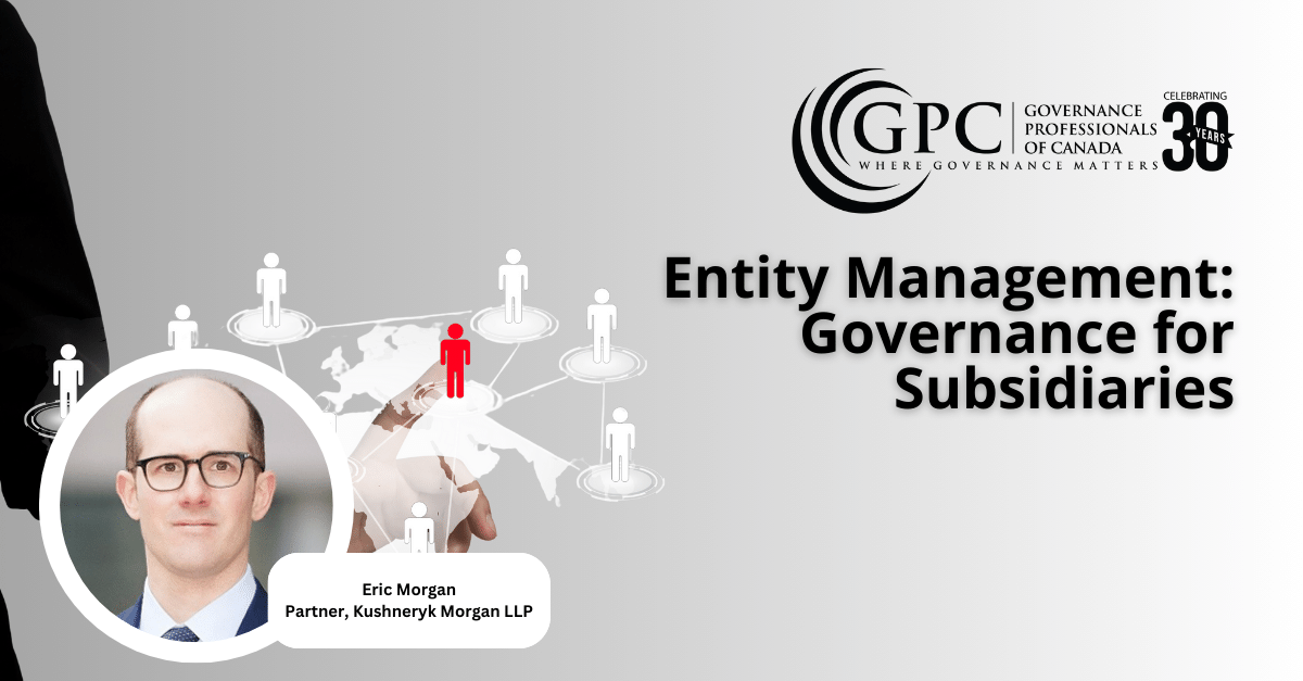 Entity Management: Governance for Subsidiaries