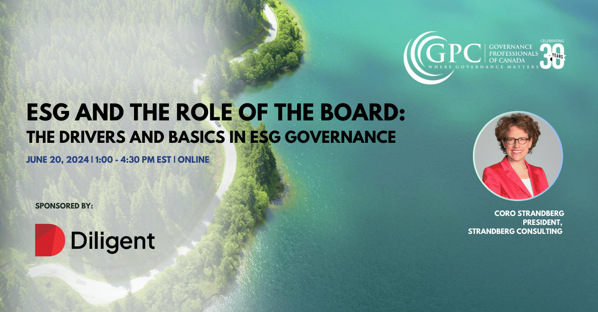 ESG Series 1: ESG and the Role of the Board